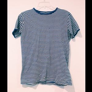 VINTAGE 70s BLUE AND WHITE STRIPED SHIRT